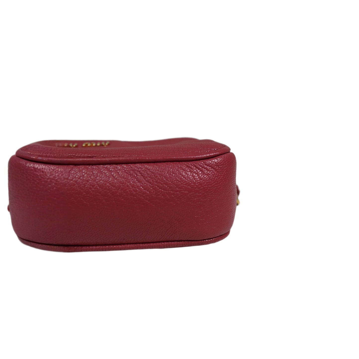 MIU MIU Red Madras Leather Bandoliera Pochette Bag