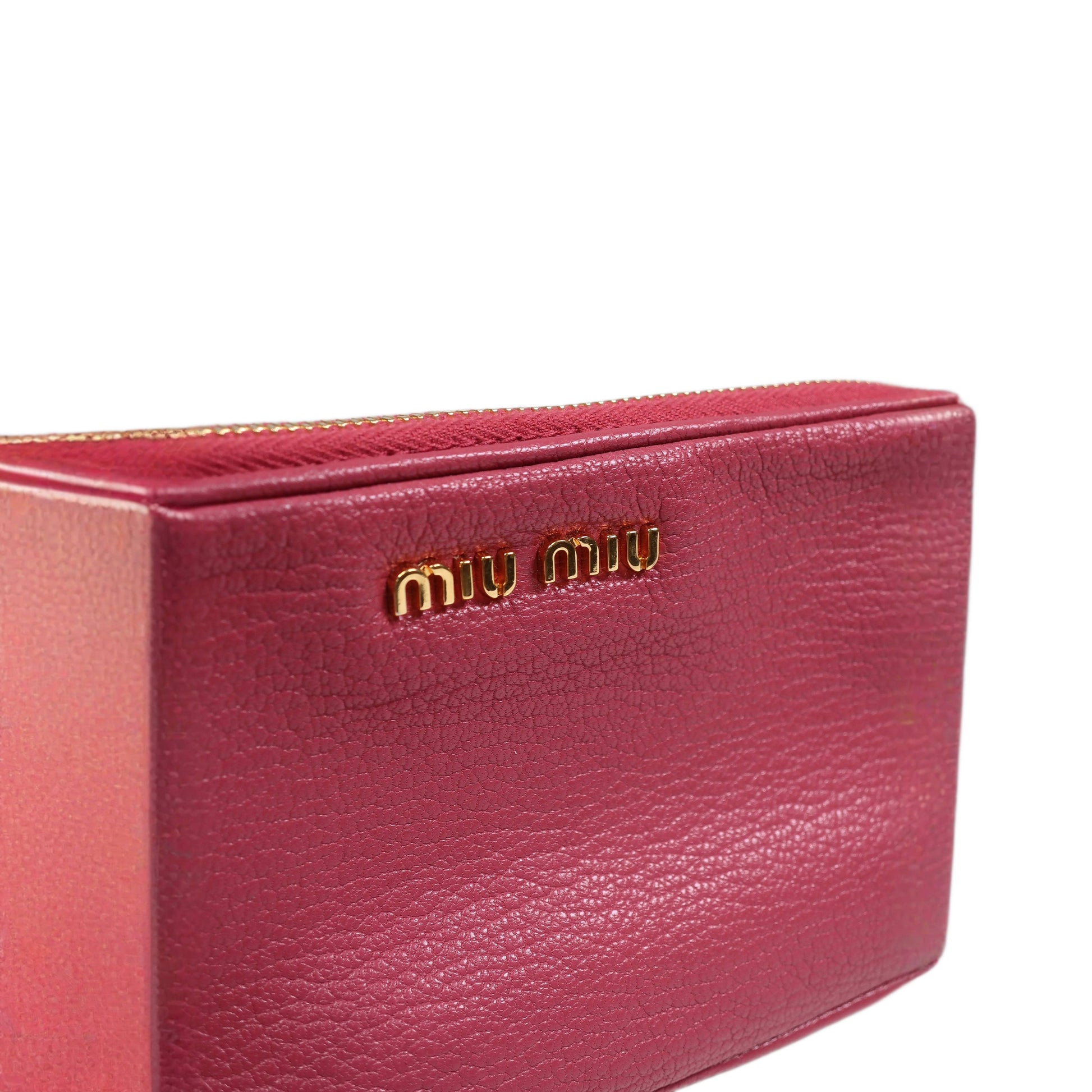 MIU MIU Red Madras Leather Bandoliera Pochette Bag