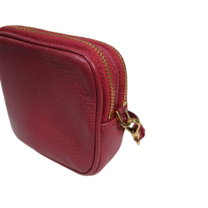 MIU MIU Red Madras Leather Bandoliera Pochette Bag