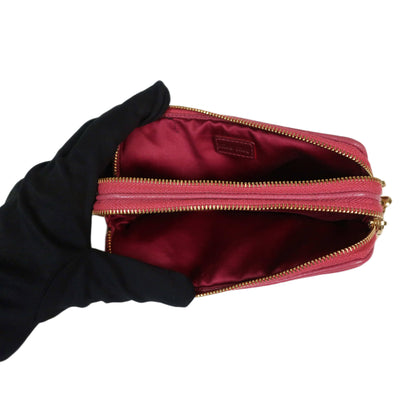 MIU MIU Red Madras Leather Bandoliera Pochette Bag