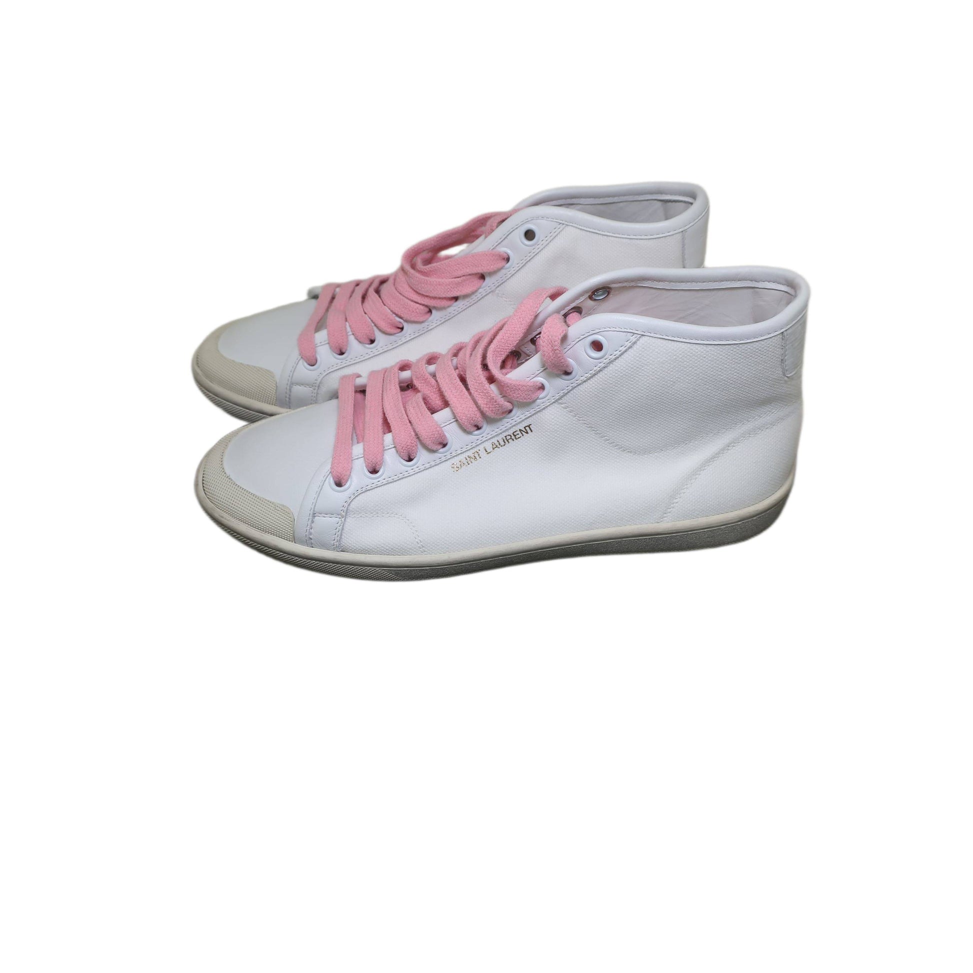 SAINT LAURENT SNEAKER WITH PINK LACES