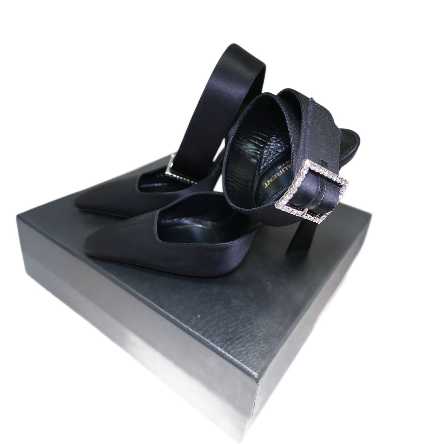 SAINT LAURENT Fanny Slingback Heels In Black