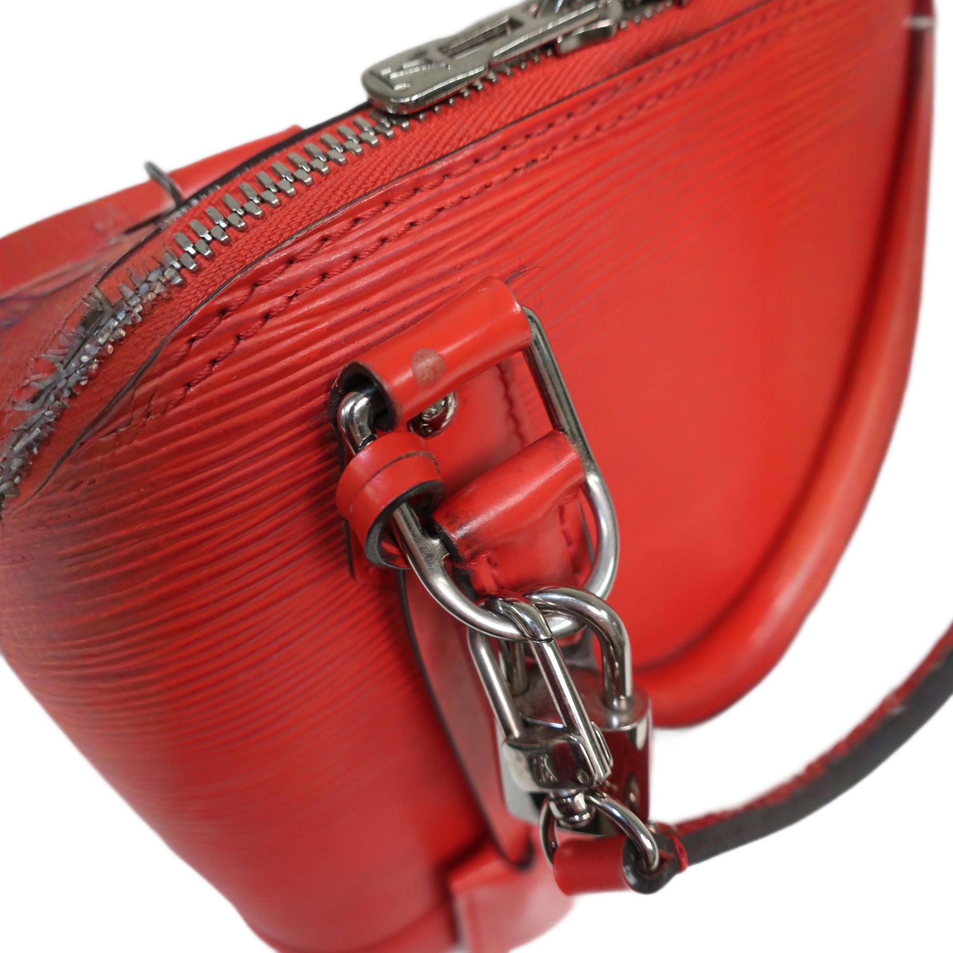 LOUIS VUITTON Red Epi Leather Alma BB Satchel