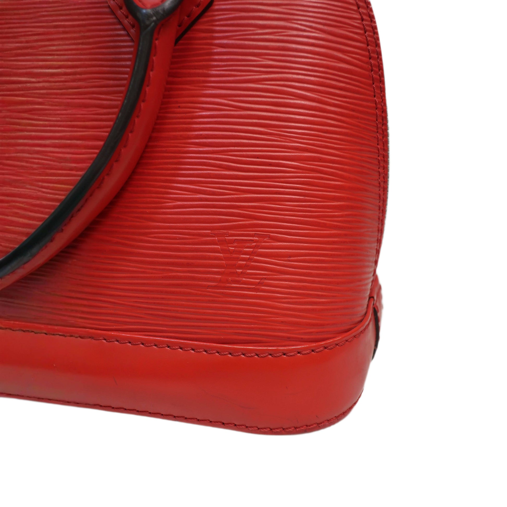 LOUIS VUITTON Red Epi Leather Alma BB Satchel