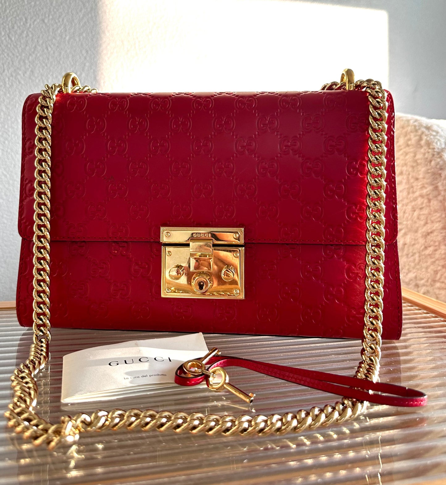 GUCCI Guccissima Medium Padlock Shoulder Bag