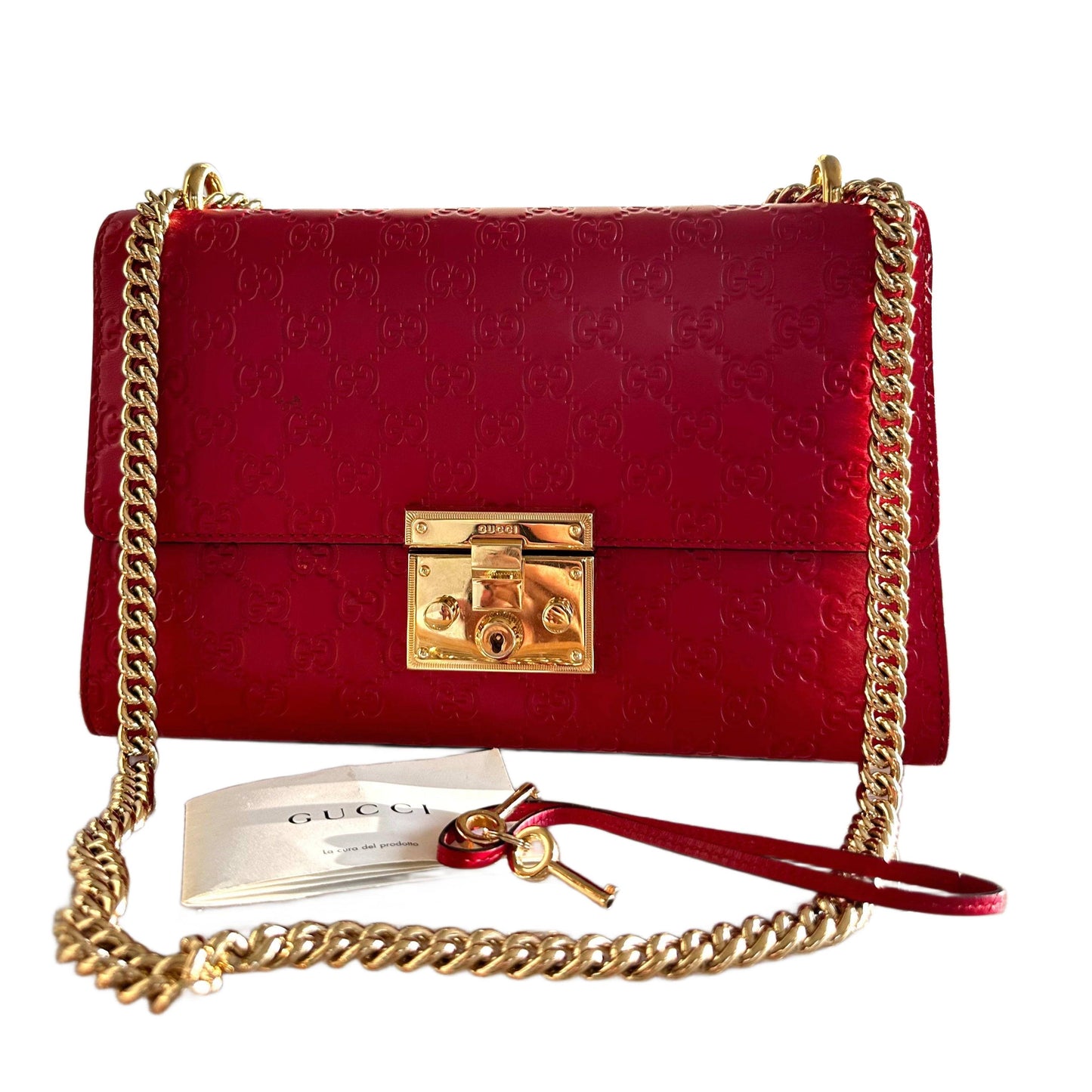 GUCCI Guccissima Medium Padlock Shoulder Bag