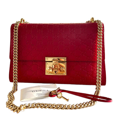 GUCCI Guccissima Medium Padlock Shoulder Bag