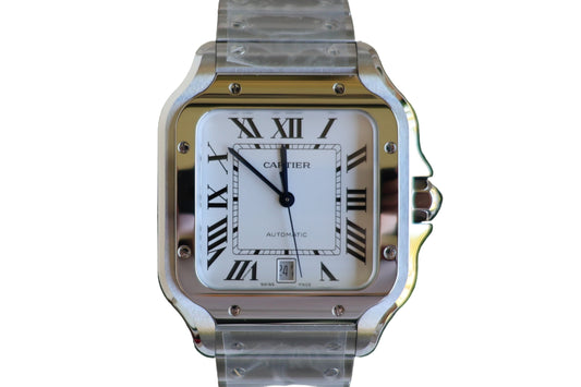 Cartier Santos de Cartier Stainless Steel White Dial Large Model
