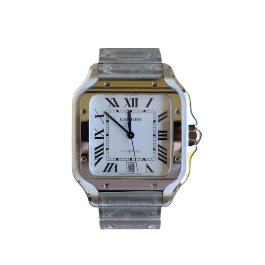 Cartier Santos de Cartier Stainless Steel White Dial Large Model