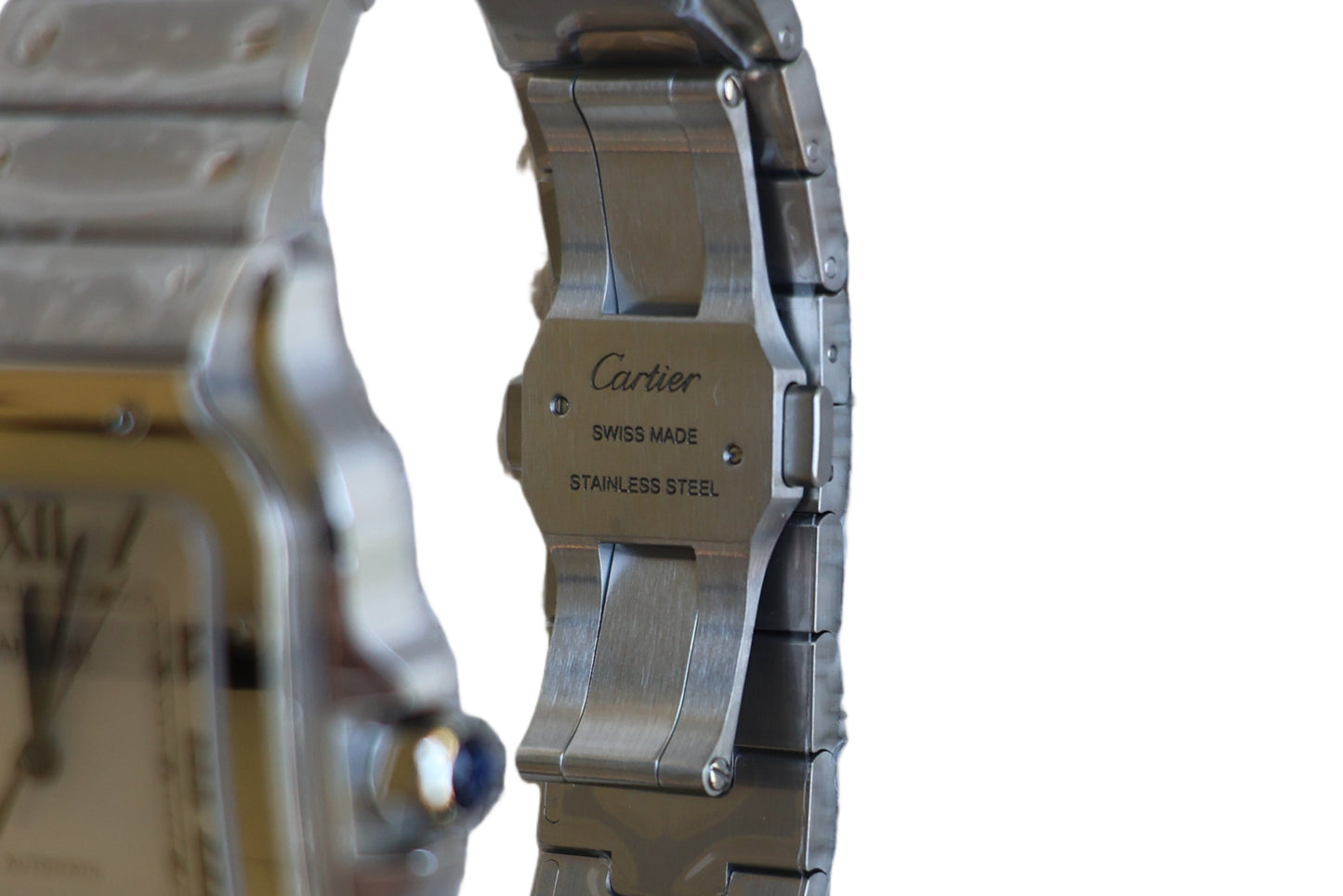 Cartier Santos de Cartier Stainless Steel White Dial Large Model