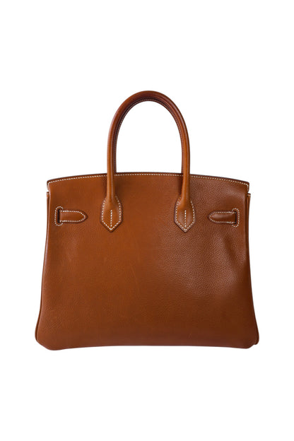 Hermès Birkin 30 Fauve Barenia Faubourg with Gold Hardware Stamp C 2018
