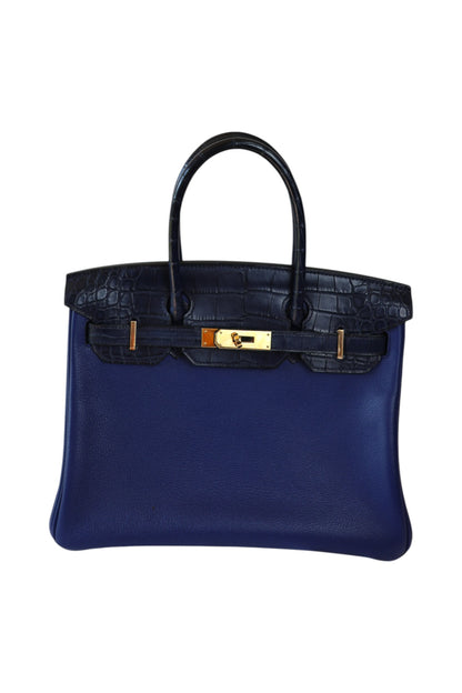 Hermès Birkin 30 Touch Blue Sapphire & Blue Marine with Rose Gold Hardware Stamp C 2018
