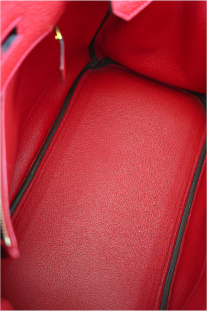 Hermès Birkin 30 Rouge Casaque Togo with Gold Hardware Stamp C