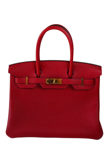 Hermès Birkin 30 Rouge Casaque Togo with Gold Hardware Stamp C