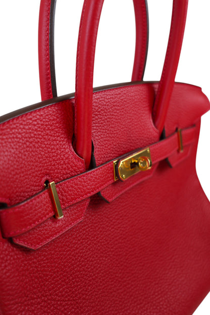 Hermès Birkin 30 Rouge Casaque Togo with Gold Hardware Stamp C
