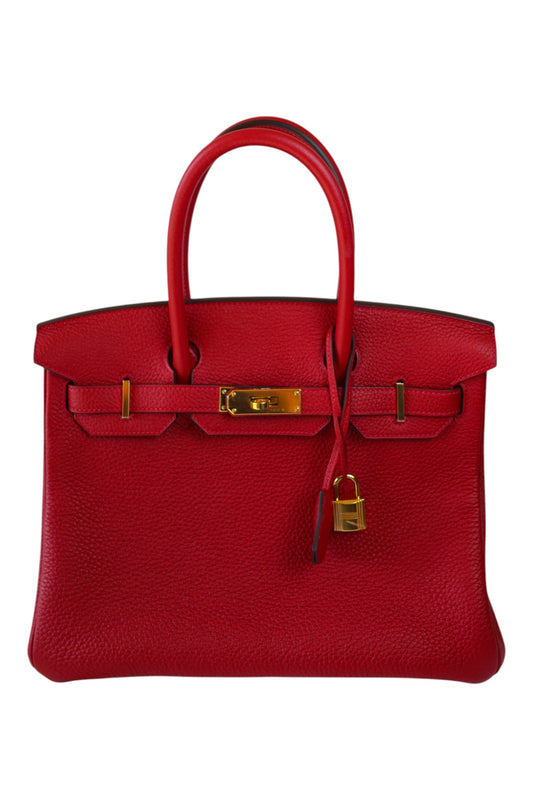 Hermès Birkin 30 Rouge Casaque Togo with Gold Hardware Stamp C