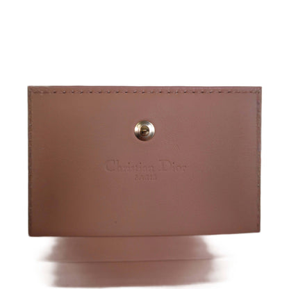 DIOR Beige Ultramatte Cannage Leather Mini Lady Dior Wallet