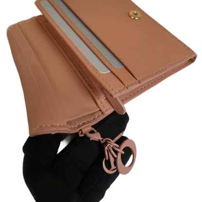 DIOR Beige Ultramatte Cannage Leather Mini Lady Dior Wallet