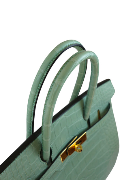 Hermès Birkin 30 Vert D’Eau with Gold Hardware Stamp B 2023