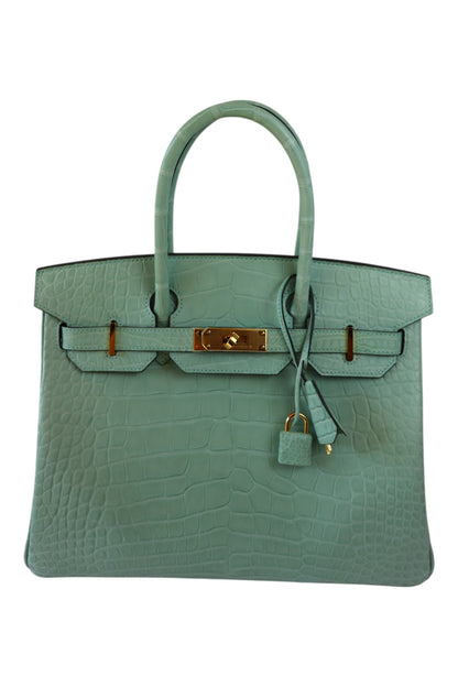 Hermès Birkin 30 Vert D’Eau with Gold Hardware Stamp B 2023