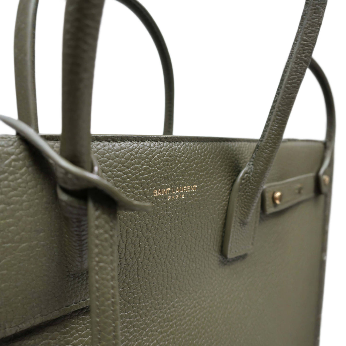SAINT LAURENT Grained Calfskin Nano Supple Sac De Jour Bag