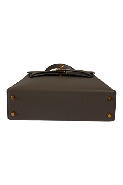 Hermès Mini Kelly II 20 Gris Asphalte with Gold Hardware 2018 Stamp C