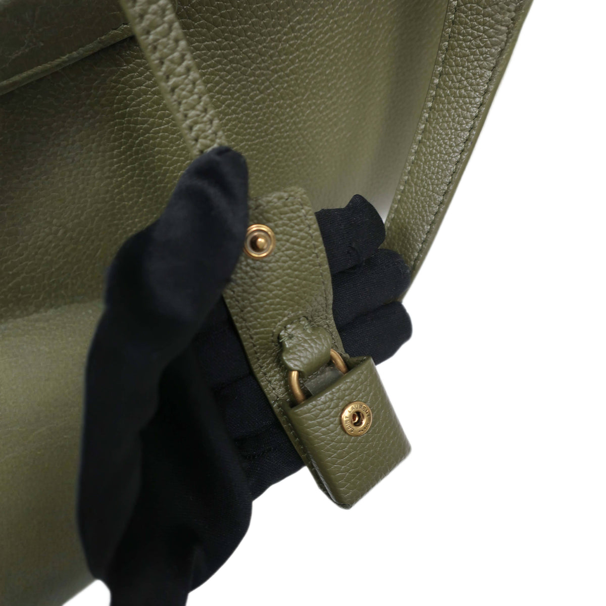 SAINT LAURENT Grained Calfskin Nano Supple Sac De Jour Bag