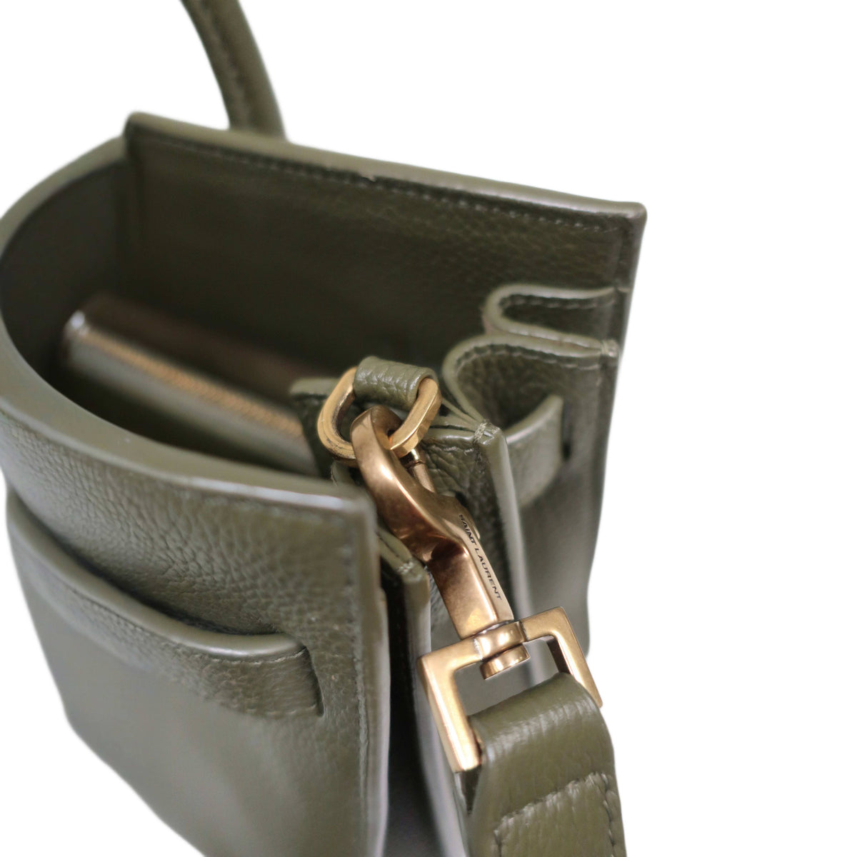 SAINT LAURENT Grained Calfskin Nano Supple Sac De Jour Bag