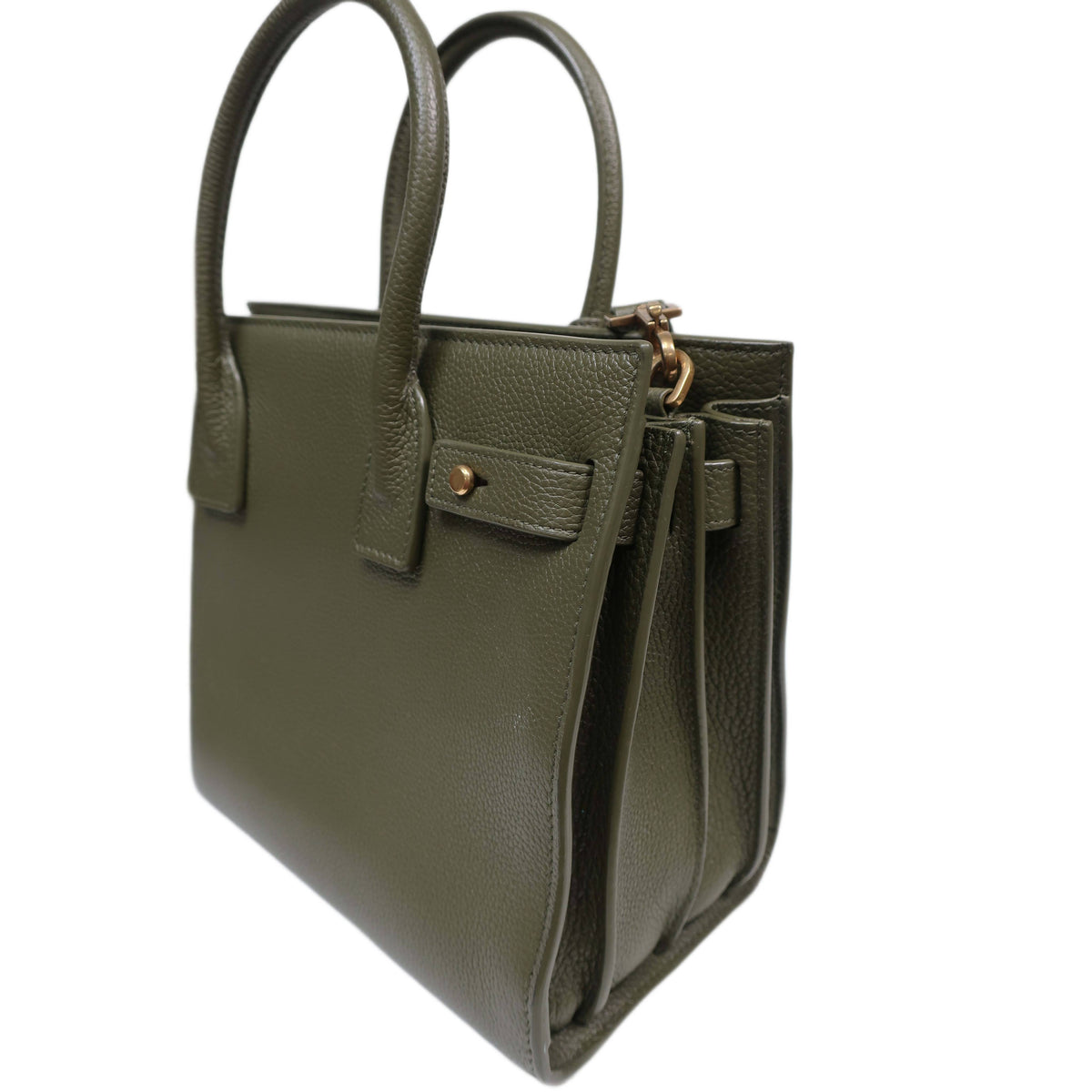 SAINT LAURENT Grained Calfskin Nano Supple Sac De Jour Bag