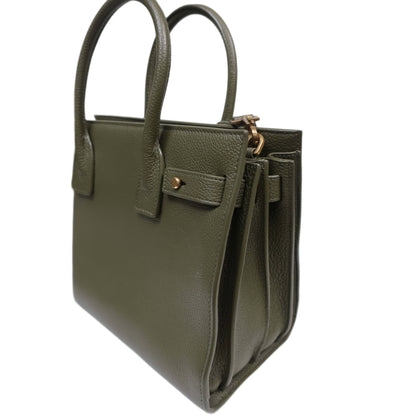 SAINT LAURENT Grained Calfskin Nano Supple Sac De Jour Bag