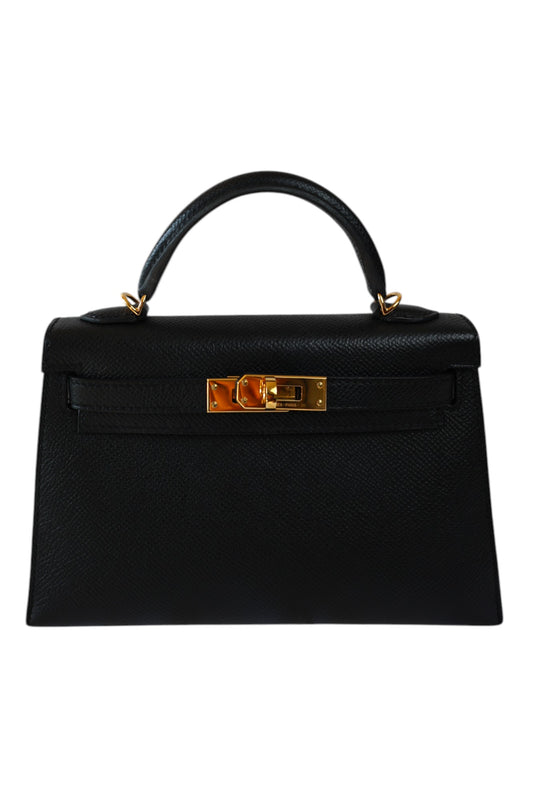 Noir Mini Kelly II 20 Gold Hardware, 2025 Stamp K