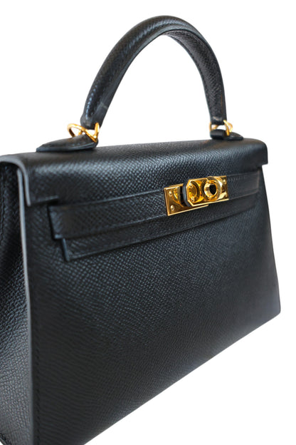 Noir Mini Kelly II 20 Gold Hardware, 2025 Stamp K