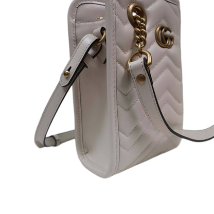 GUCCI GG Marmont White Leather Handbag
