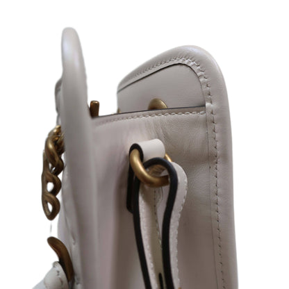 GUCCI GG Marmont White Leather Handbag