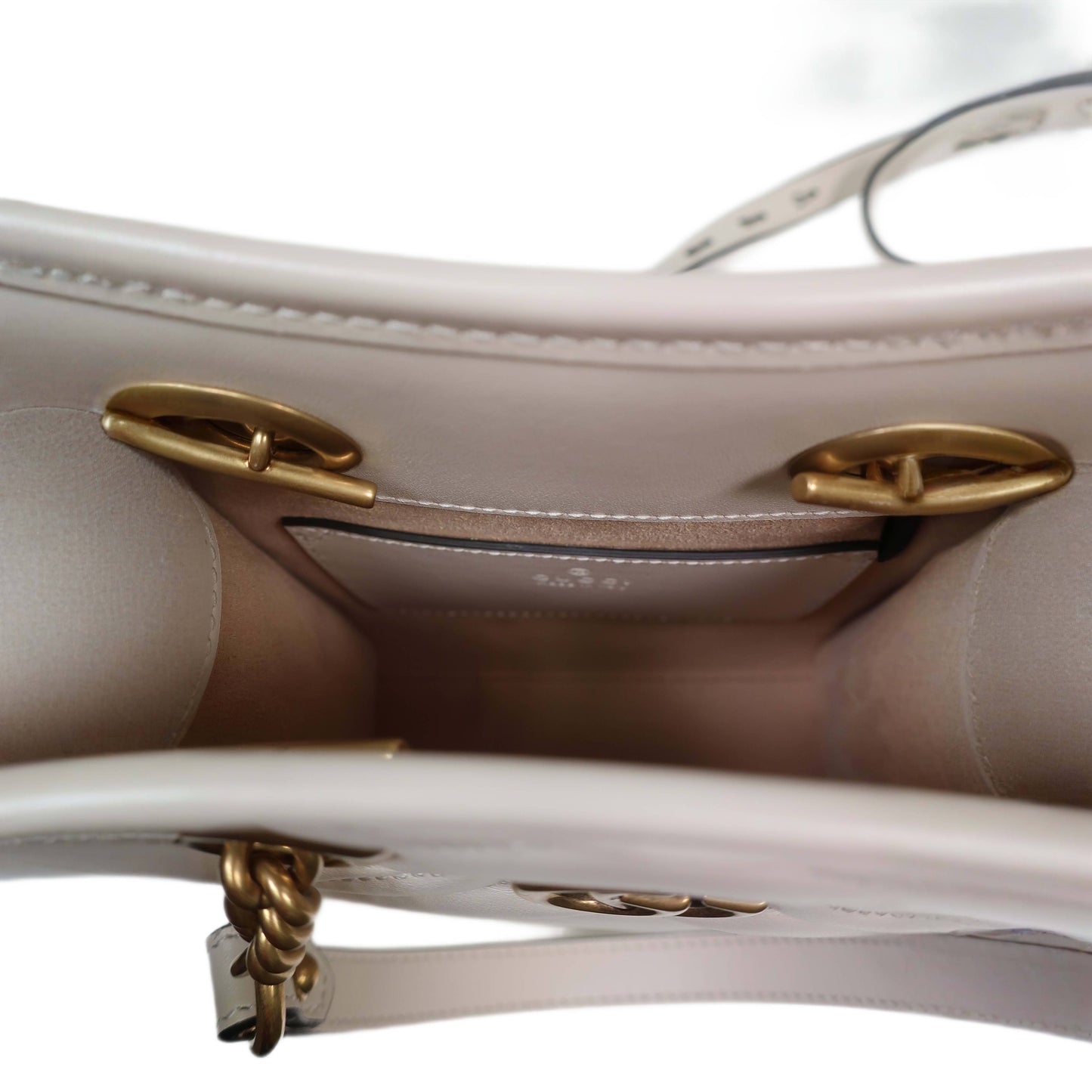 GUCCI GG Marmont White Leather Handbag
