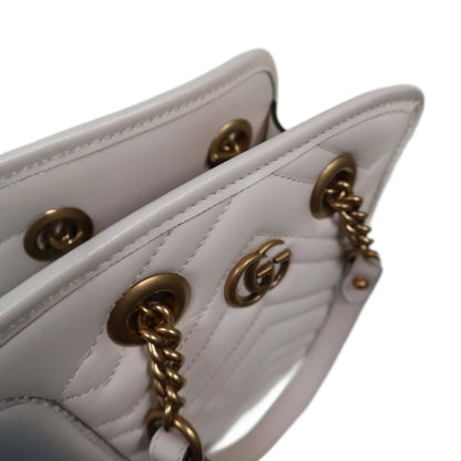 GUCCI GG Marmont White Leather Handbag