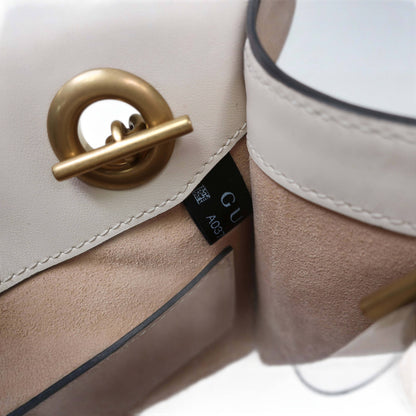 GUCCI GG Marmont White Leather Handbag
