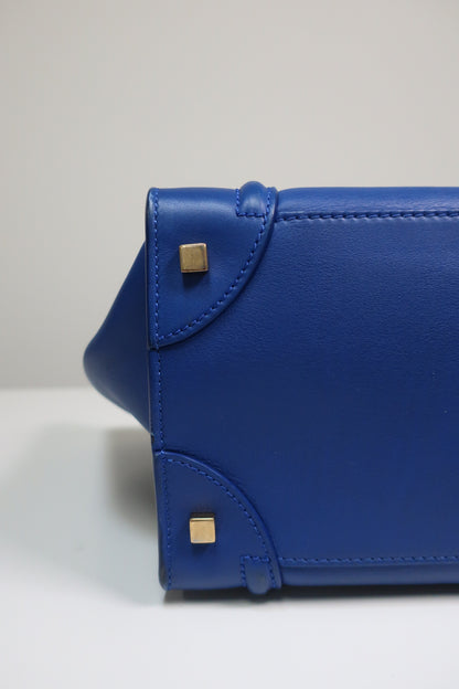 Celine  Smooth Calfskin Mini Luggage Royal Blue