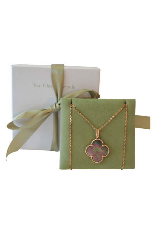 Van Cleef & Arpels Magic Alhambra long necklace, 1 motif 18K rose gold, Mother-of-pearl