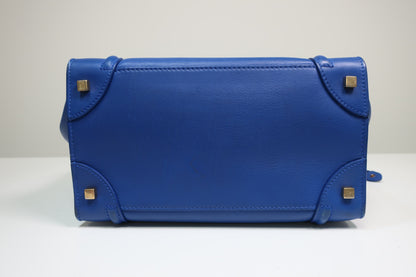 Celine  Smooth Calfskin Mini Luggage Royal Blue