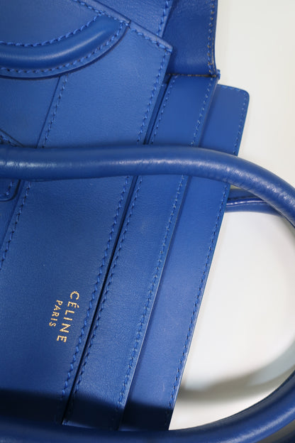 Celine  Smooth Calfskin Mini Luggage Royal Blue