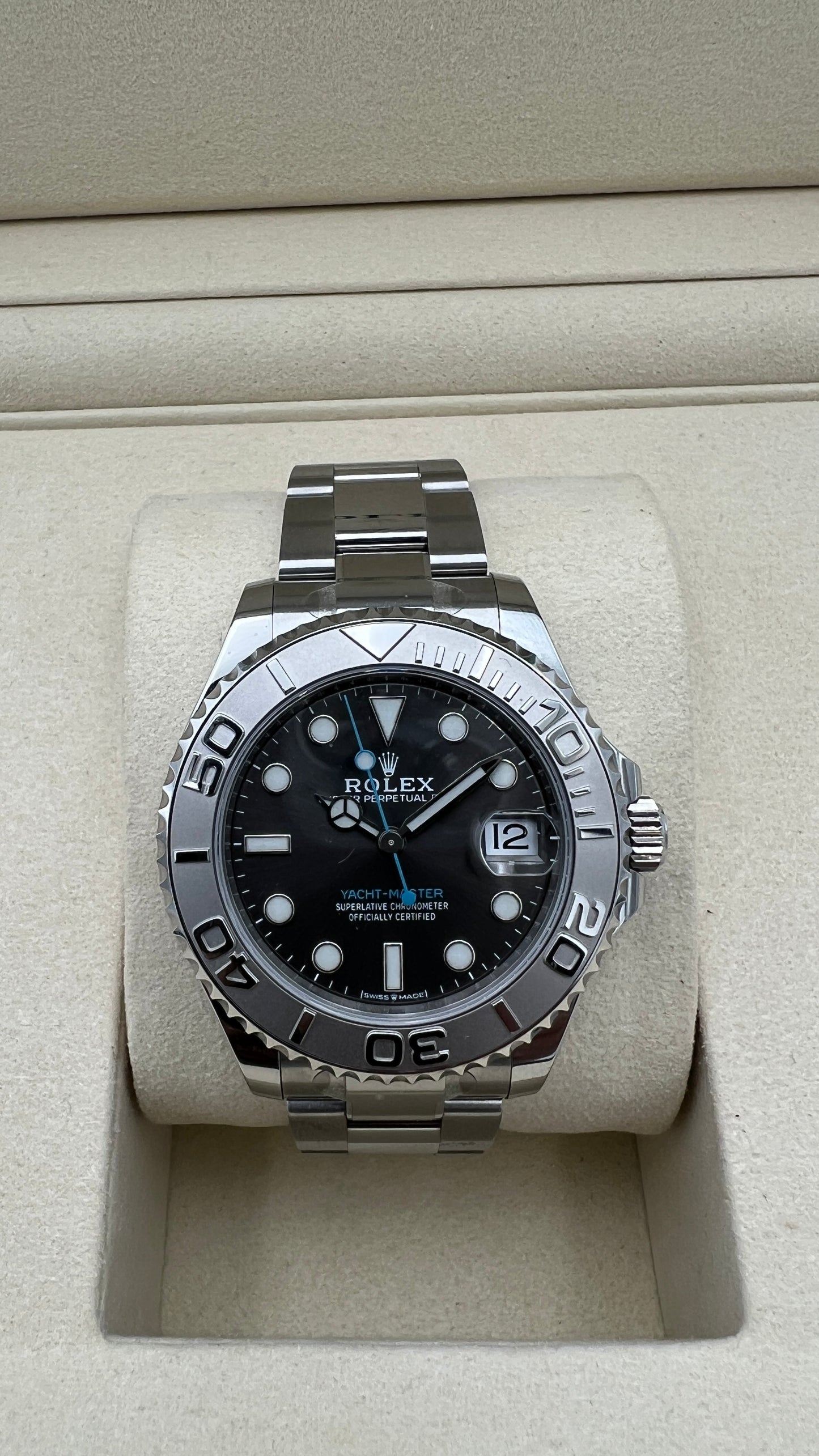 Rolex Yacht-Master 37 Slate Dial Oystersteel and Platinum 268622 Ref: 268622-0002