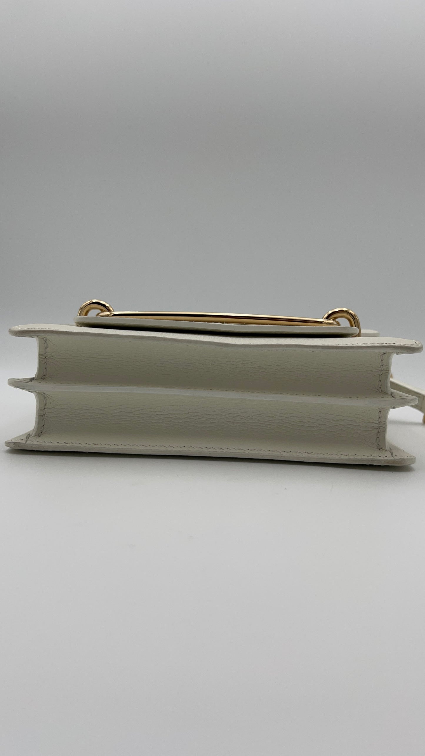 Hermès Roulis Mini 18 Bag White Evercolor With Permabrass hardware