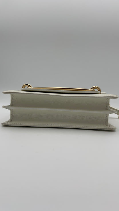Hermès Roulis Mini 18 Bag White Evercolor With Permabrass hardware