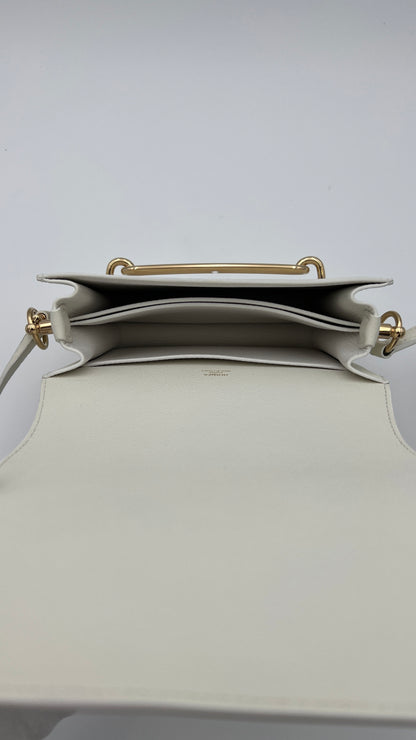 Hermès Roulis Mini 18 Bag White Evercolor With Permabrass hardware