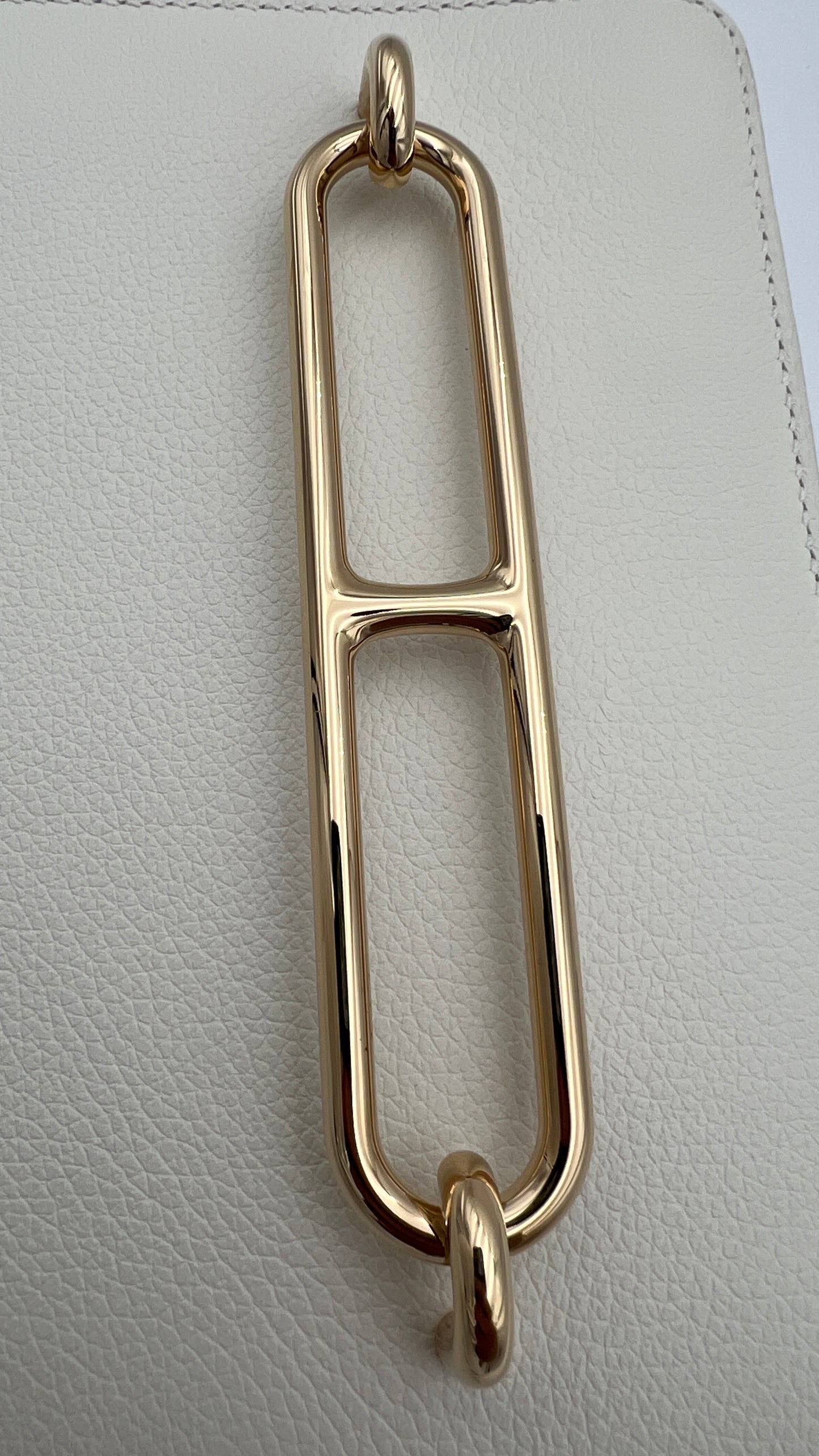 Hermès Roulis Mini 18 Bag White Evercolor With Permabrass hardware