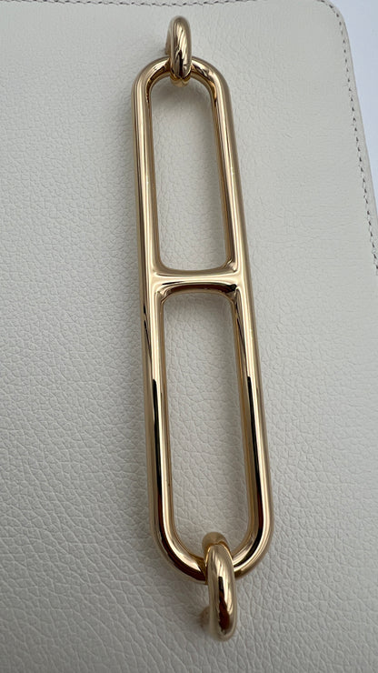 Hermès Roulis Mini 18 Bag White Evercolor With Permabrass hardware