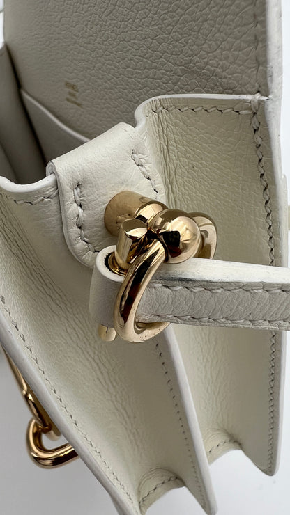 Hermès Roulis Mini 18 Bag White Evercolor With Permabrass hardware