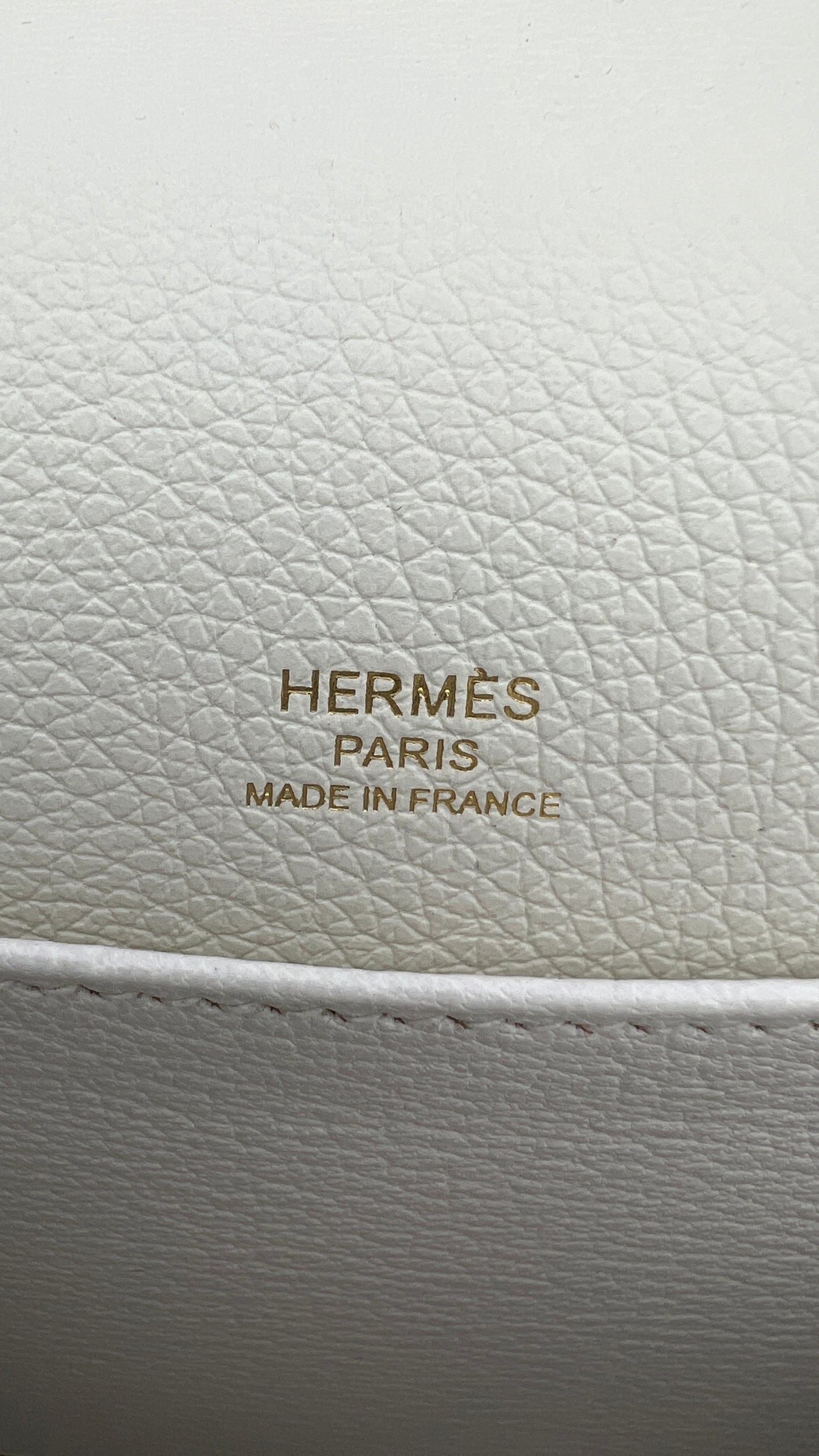 Hermès Roulis Mini 18 Bag White Evercolor With Permabrass hardware