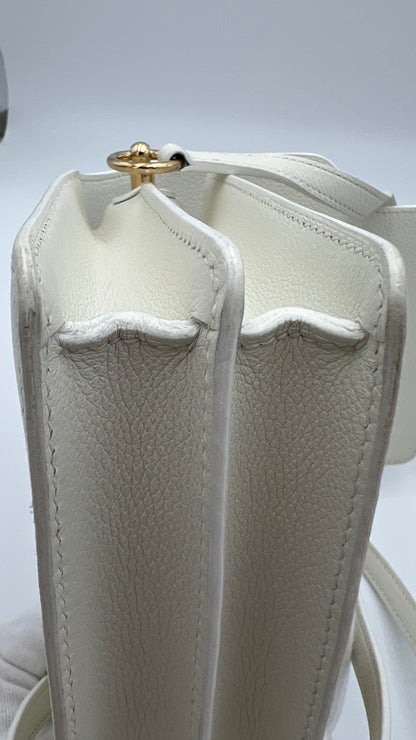 Hermès Roulis Mini 18 Bag White Evercolor With Permabrass hardware